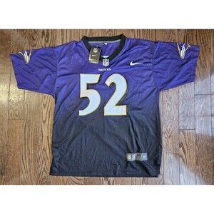 Ray Lewis #52 Baltimore Ravens NFL Nike On Field Jersey NWT Sz 48 Purple Ombre